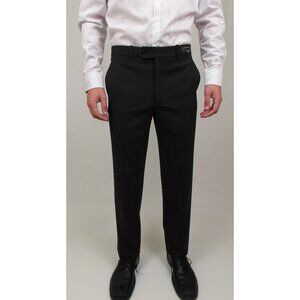NWT Mens Size 44 Gala Black Larusmiani Italy Stretch Cotton Dress Pant NEW